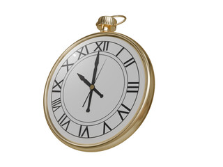Pocket Watch Isolated on Transparent Background
