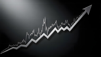 Graph showing steady increase over time with fluctuations