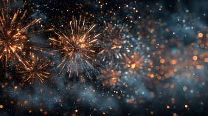 End of year wrap-up sale banner featuring fireworks and glitter effects