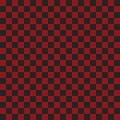 Fototapeta premium Checkered Pattern in Crimson and Charcoal: A vibrant geometric pattern featuring a symmetrical arrangement of alternating squares in rich crimson and deep charcoal hues.