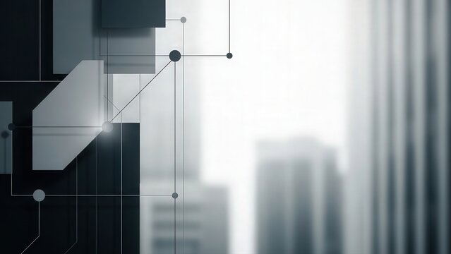 City infrastructure overlaid with digital information flows - Powered by Adobe