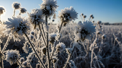 grass in the snow