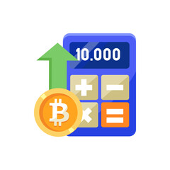 Cryptocurrency calculation and growth, suitable for articles, websites, or content related to finance, technology, blockchain, and digital currency.