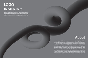 Abstract dark brown 3d fluid shape background for modern website banner design