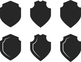 shield icon set. Safety shield symbol. Protection security icons collection