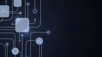 System management represented through connected nodes and icons