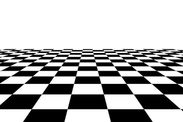 Chess perspective floor background. Black and white chessboard perspective floor texture. Checker board pattern surface.
