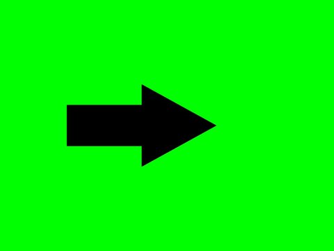 Right Arrow Icon &ndash; Bold Black Directional Symbol on Bright Green Background, Minimalist Design for UI, Navigation, Signage, or Motion Graphics