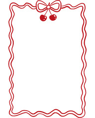 Valentine's day love heart floral frame border decoration vector design pattern illustration with red ribbon and bow ornament