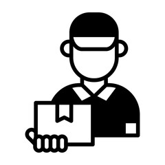 Delivery Courier Icon Mixed Style Vector Illustration