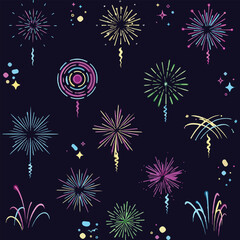 fireworks seamless background
