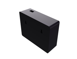 Black Industrial Control Panel Module with Blank Green LCD Display, Function Buttons for HVAC, SCADA, or Manufacturing Automation: Isolated Digital HMI Screen on Transparent Background PNG.