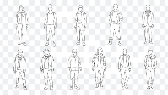  vector illustration of a man and woman, group of people, silhouette of peoples