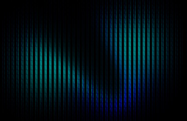 Abstract Vertical Stripes of Teal and Blue Light Glowing Against a Black Background - A Visually Striking and Modern Digital Art Display for Dynamic Presentations and Graphic Design Projects