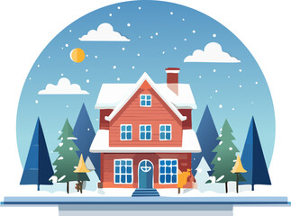 Flat illustration for winter season celebration 