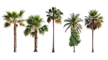 Palm Trees Isolated White Background