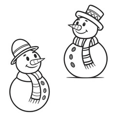 Winter snowflake icons thin line collection vector illustration