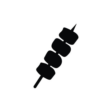 Satay silhouette icon vector flat design.
