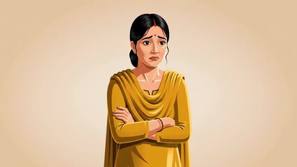 Expressive Women Showing Sadness and Emotional Distress in A Series of Facial Expressions and Body