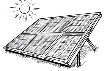Solar panels outdoors generating clean energy