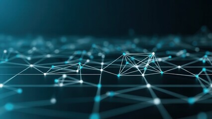 Bright interconnected dots displaying sense of motion and depth