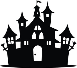 haunted houses simple silhouette vector icon