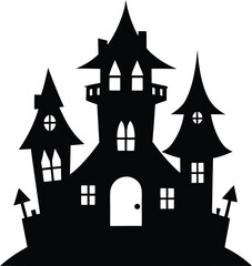 haunted houses simple silhouette vector icon