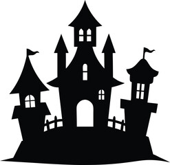haunted houses simple silhouette vector icon