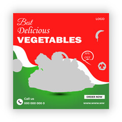 Vegetables social media promotion banner and  post design 
