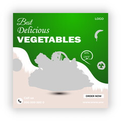 Vegetables social media promotion banner and  post design 
