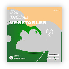 Vegetables social media promotion banner and  post design 
