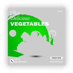 Vegetables social media promotion banner and  post design 
