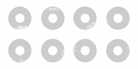 Arrangement of gray circles with one partially filled displayed in two rows