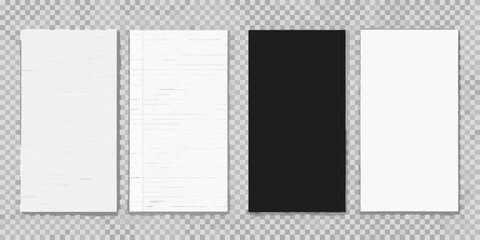 Four rectangular paper sheets with varying textures and colors displayed