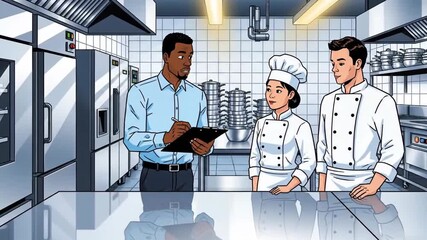 Collaborative Culinary Team Training In Professional Kitchen Environment