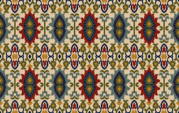 seamless  abstract colorful graphic ikat patola pattern background
