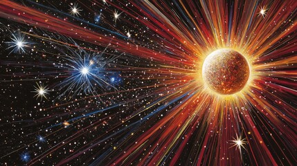 Cosmic Radiance: A Vibrant Explosion of Stars and Energy in Deep Space