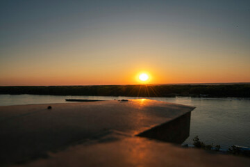 Sunset View over the Danube River from Ruse