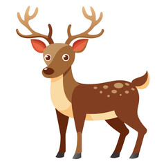 Obraz premium Christmas Reindeer Standing on Isolated White Background