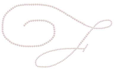 White Pearls Alphabet Letter F Luxury Text Design Vector Illustration.
