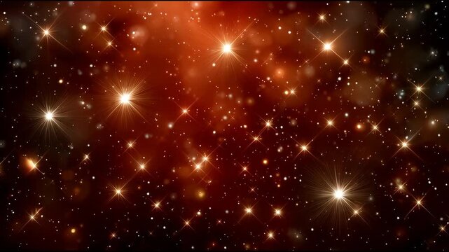 Awe inspiring deep space background of vast galaxy with glowing red nebula. Bright star light illuminates dark, truly cosmic vista full of mystery and wonder