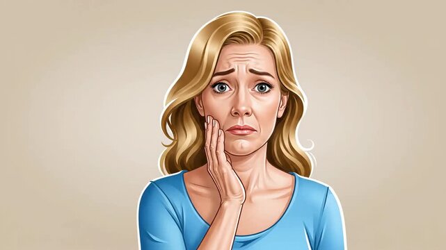 Expressive Woman Showing Pain and Discomfort in Multiple Facial Reactions