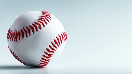 A well-crafted white baseball captured against a soft gradient background, representing sport, passion, and dedication towards achieving success in baseball.