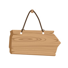 Wooden pathfinding sign. Arrow rustic sign boards, direction sign border flat isolated vector illustration. Wood sign board on white