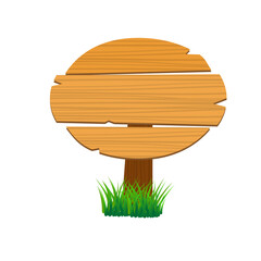 Wooden pathfinding sign. Arrow rustic sign boards, direction sign border flat isolated vector illustration. Wood sign board on white