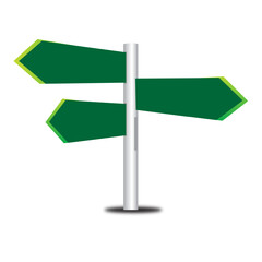 Wooden pathfinding sign. Arrow rustic sign boards, direction sign border flat isolated vector illustration. Wood sign board on white