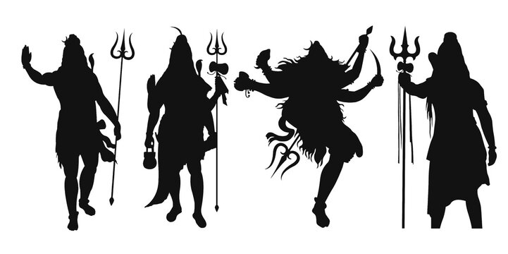 silhouette set of lord shiva 