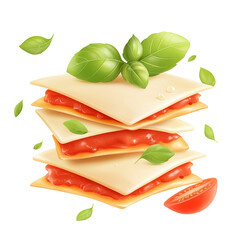 Fresh Ingredients for Classic Italian Lasagna in a Vibrant Setting