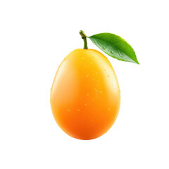 Fresh and Juicy Orange Fruit with Water Droplets and Green Leaf