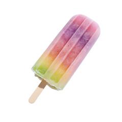 Colorful Ice Cream Bar with Layers of Fruit Flavor on a Stick